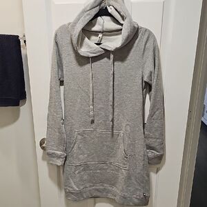 Gray Hooded Sweatshirt Dress